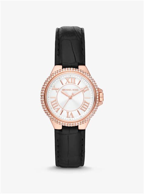 michael kors pave embossed leather watch|Michael Kors.